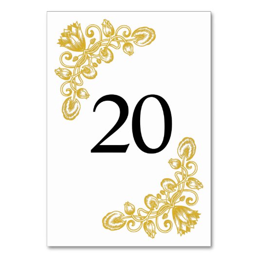 ヴィンテージ金ゴールドテーブル20 テーブルナンバー (正面)