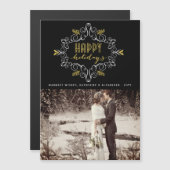 ヴィンテージ金ゴールドデコフェスティバルフォージハッピーホリデイズ (正面/裏面)