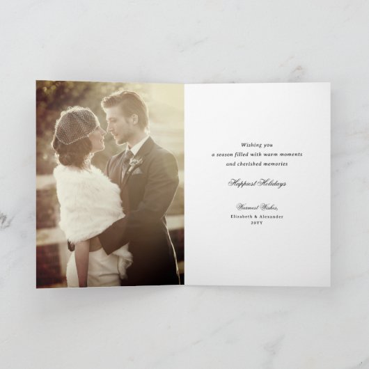 ヴィンテージ金ゴールドデコフェスティバルフォージハッピーホリデイズ シーズンカード (内部)