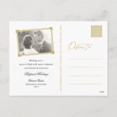 ヴィンテージ金ゴールドデコフェスティバルフォージハッピーホリデイズ シーズンポストカード (裏面)