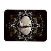 ヴィンテージ金ゴールドデコフェスティバルフォージホリデーフォト マグネット (横)