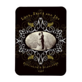 ヴィンテージ金ゴールドデコフェスティバルフォージホリデーフォト マグネット (縦)