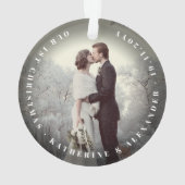 ヴィンテージ金ゴールドデコ葉モノグラム写真クリスマス オーナメント (裏面)