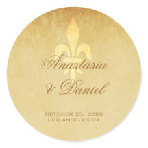 ヴィンテージ金ゴールドデラックスフランスの（紋章の）フラ・ダ・リ結婚ズ