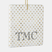 ヴィンテージ金ゴールドトレフォイルブラックイニシャルフランスのグラム セラミックオーナメント (右)