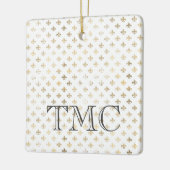 ヴィンテージ金ゴールドトレフォイルブラックイニシャルフランスのグラム セラミックオーナメント (左)