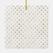 ヴィンテージ金ゴールドトレフォイルブラックイニシャルフランスのグラム セラミックオーナメント (裏面)