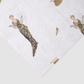 ヴィンテージ金ゴールドドレスの女性+バッグ&シューズ 薄葉紙 (詳細)