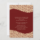 ヴィンテージ金ゴールドドレスdamask tiaraキンセアニラレッド 招待状 (裏面)