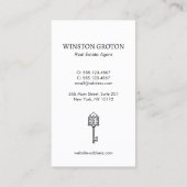 ヴィンテージ金ゴールドハウス鍵ブルガンディービジネスカード 名刺 (裏面)