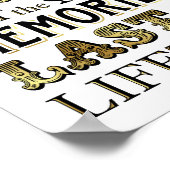 ヴィンテージ金ゴールドハングオーバー引用文標識プリント ポスター (角)