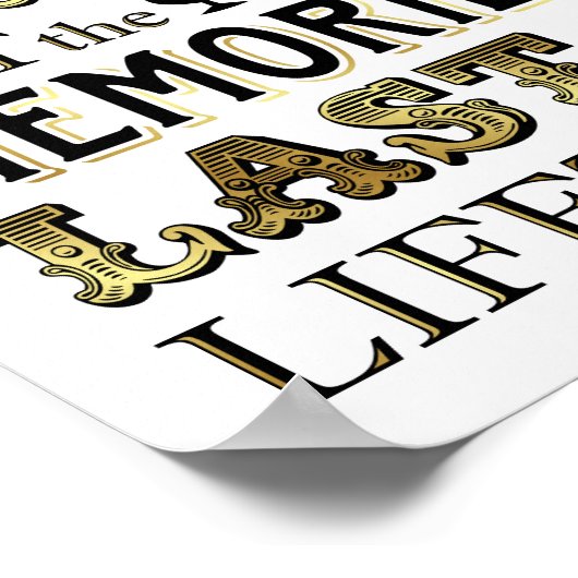 ヴィンテージ金ゴールドハングオーバー引用文標識プリント ポスター (角)