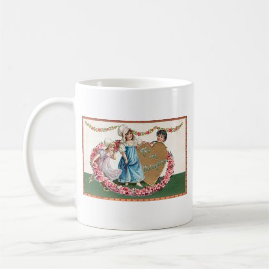 ヴィンテージ金ゴールドハートフローラ コーヒーマグカップ (左)