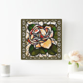 ヴィンテージ金ゴールドバラアールデコ スクエア壁時計 (ホーム)