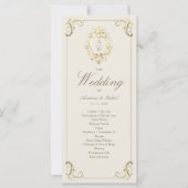 ヴィンテージ金ゴールドバロック結婚式 プログラムカード (正面)