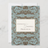 ヴィンテージ金ゴールドバロックRococo Scrollwork n Shell 招待状 (裏面)