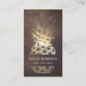 ヴィンテージ金ゴールドパイナップルイベント計画ケータリング 名刺 (正面)