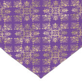 ヴィンテージ金ゴールドパープルダマスク ショートテーブルランナー (コーナー)