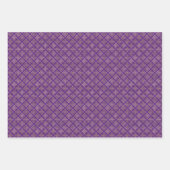 ヴィンテージ金ゴールドパープルダマスク ラッピングペーパーシート (正面3)