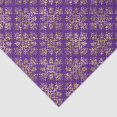 ヴィンテージ金ゴールドパープルダマスク 薄葉紙 (詳細)