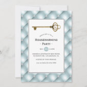 ヴィンテージ金ゴールドパール鍵引っ越し祝いパーティーパーティー 招待状 (正面)