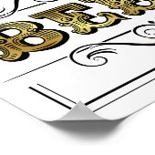 ヴィンテージ金ゴールドビアサインプリント ポスター (角)