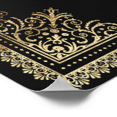 ヴィンテージ金ゴールドビクトリアンの結婚歓迎サイン ポスター (角)