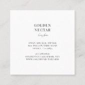 ヴィンテージ金ゴールドビーロゴハネビーキーパービジネス スクエア名刺 (裏面)