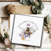 ヴィンテージ金ゴールドビーロゴハネビーキーパー スクエア名刺