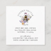 ヴィンテージ金ゴールドビーロゴハネビーキーパー スクエア名刺 (裏面)