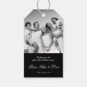 ヴィンテージ金ゴールドフェスティバル葉ハッピーホリデーズフォト ギフトタグ (裏面)