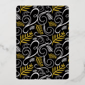 ヴィンテージ金ゴールドフェスティバル葉ハッピーホリデーズフォト 箔シーズンカード (裏面)