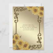 ヴィンテージ金ゴールドフレームひまわりキンセアニラ 招待状 (裏面)