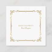 ヴィンテージ金ゴールドフレーム（白） スクエア名刺 (正面)
