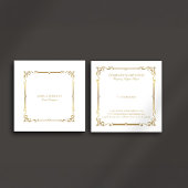 ヴィンテージ金ゴールドフレーム（白） スクエア名刺