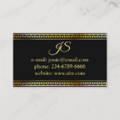 ヴィンテージ金ゴールドフレーム(黒) 名刺 (裏面)