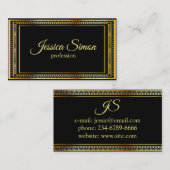 ヴィンテージ金ゴールドフレーム(黒) 名刺 (正面/裏面)