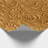 ヴィンテージ金ゴールドフローラオーナメントシームレスパターン ラッピングペーパー (角)