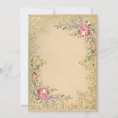 ヴィンテージ金ゴールドフローラキンセアニラウェルカムヤード セーブザデート (裏面)