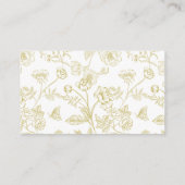 ヴィンテージ金ゴールドフローラギフトのノート結婚 エンクロージャーカード (裏面)