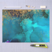 ヴィンテージ金ゴールドフローラグランジハーレクインダマスク 薄葉紙 (クラフト)