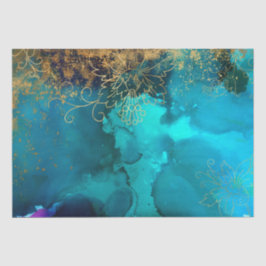 ヴィンテージ金ゴールドフローラグランジハーレクインダマスク 薄葉紙