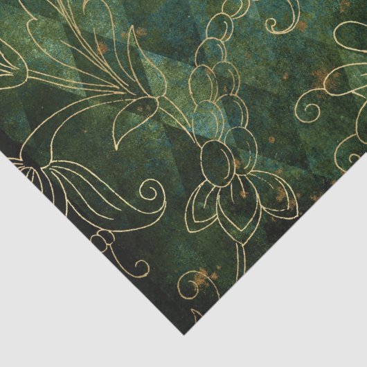 ヴィンテージ金ゴールドフローラグランジハーレクインダマスク 薄葉紙 (詳細)