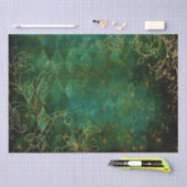 ヴィンテージ金ゴールドフローラグランジハーレクインダマスク 薄葉紙 (クラフト)