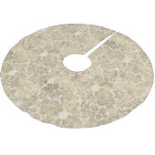 ヴィンテージ金ゴールドフローラダマスククリスマスツリースカート ブラッシュドポリエステルツリースカート (アングル)