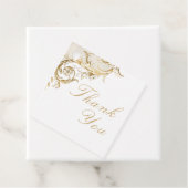 ヴィンテージ金ゴールドフローラダマスクスクリプト白結婚色 フェイバータグ (インサイチュ)