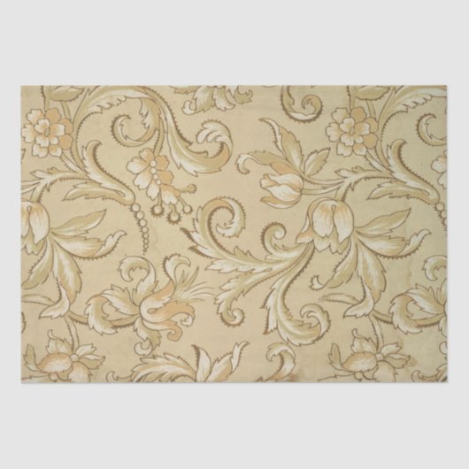 ヴィンテージ金ゴールドフローラチューリップ花の切り離し 薄葉紙 (正面)