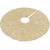 ヴィンテージ金ゴールドフローラメダリオンクリスマスツリースカート ブラッシュドポリエステルツリースカート (アングル)