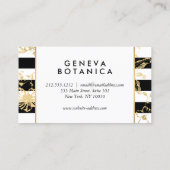 ヴィンテージ金ゴールドフローラルパターストライプのン 名刺 (裏面)