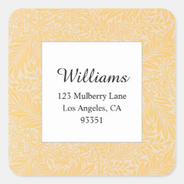 ヴィンテージ金ゴールドフローラ植物学差出人住所 スクエアシール